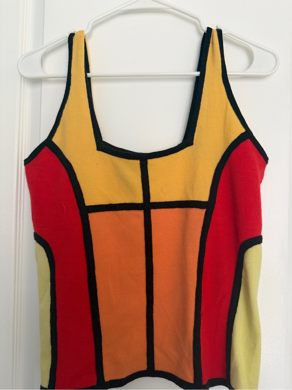 Vintage Forenza Mondrian Colorblock Knit Tank Top Size Medium